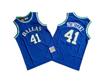Mavs 41 Blue Throwback 98-99 Mitchell throwback jersey - Dirk. Nowitzki