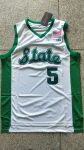 Michigan Spartans # 5 white college jersey