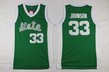 Michigan Spartans Magic Johnson Superb mesh Green 33#