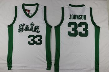 Michigan Spartans Magic Johnson Superb mesh white 33#