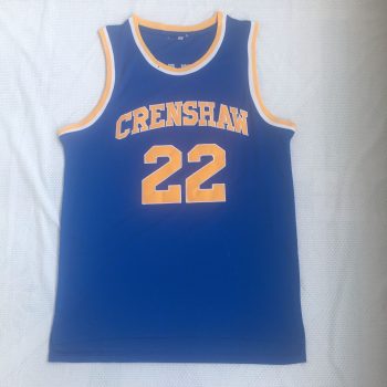 Movie No. 22 McCaw blue embroidered jersey