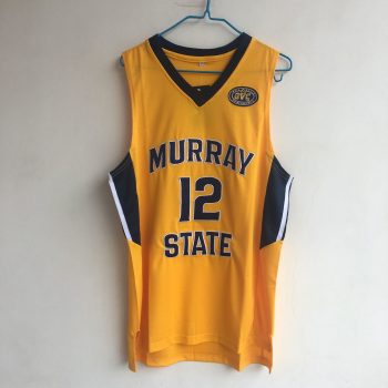 Murray State University Jia Morant No. 12 yellow embroidered jersey