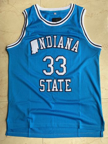 NCAA Bird # 33 blue college jersey