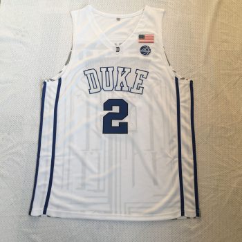 NCAA Duke No. 2 Cam Reddish white embroidered jersey