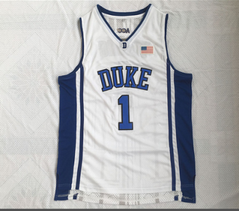 NCAA Duke University No. 1 Irving white embroidered jersey