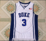 NCAA Duke University No. 3 Grayson Allen white embroidered jersey