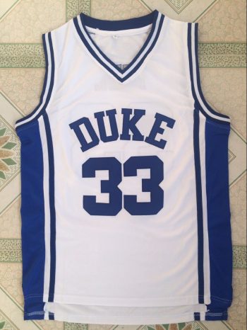 NCAA Duke University No. 33 Hill white embroidered basketball jersey