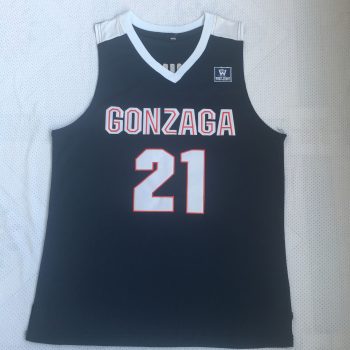 NCAA Gonzaga University No. 21 dark blue embroidered jersey