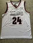 NCAA Gonzaga University No. 24 white college jersey