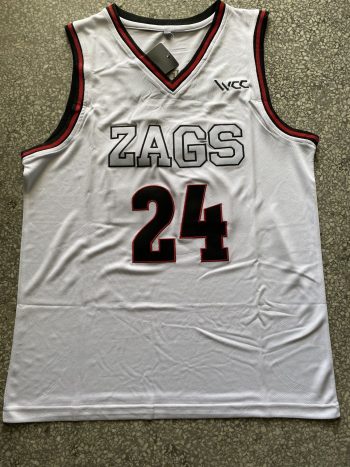 NCAA Gonzaga University No. 24 white college jersey