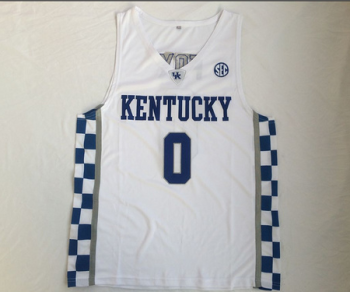 NCAA University of Kentucky No. 0 Daron Fox white jersey
