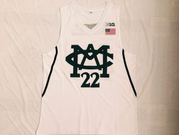 NCAA University of Michigan No. 22 white embroidered jersey