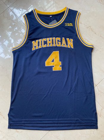 NCAA University of Michigan No. 4 Chris Webber dark blue jersey