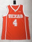 NCAA University of Texas No. 4 Bamba orange white embroidered jersey