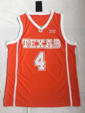 NCAA University of Texas No. 4 Bamba orange white embroidered jersey
