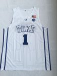 NCAA Zion Williamson No. 1 white embroidered jersey