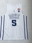 Ncaa # 5 R.J. Barrett white embroidered jersey