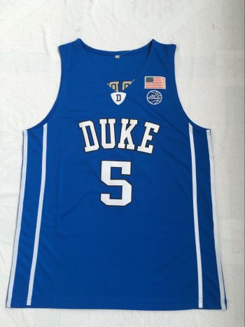 Ncaa No. 5 R.J. Barrett blue embroidered jersey