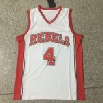 No. 4 Larry Johnson College white embroidered jersey