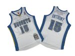 Nuggets No. 15 white 06-07 Mitchell throwback hole-hole jersey - Cameron. Anthony