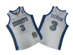 Nuggets No. 3 white 06-07 Mitchell Throwback hole-cloth jersey - Allen. Iversen