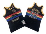 Nuggets No. 55 Black Rainbow 91-92 Mitchell throwback jersey - Dekembe. Dikembe Mutombo