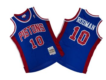 Pistons No. 10 Pandan 88-89 Mitchell throwback jersey - Dennis. Rodman