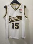 Purdue University center Zach Eddy No. 15 white embroidered jersey