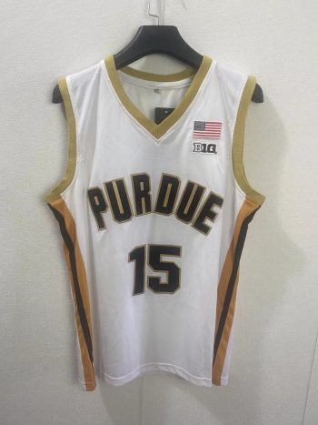 Purdue University center Zach Eddy No. 15 white stitched jersey 2