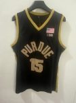Purdue center Zach Eddy # 15 black embroidered jersey