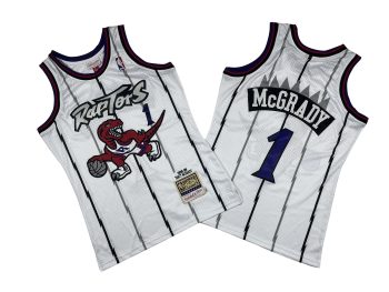 Raptors # 1 White Dragon 98-99 season Mitchell throwback jersey - Tracy. McGrady