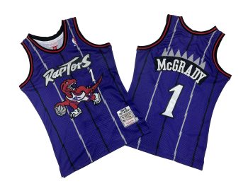 Raptors No. 1 Purple Dragon 98-99 season Mitchell throwback jersey - Tracy. McGrady