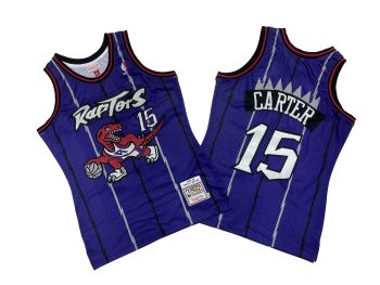 Raptors No. 15 Purple Dragon 98-99 season Mitchell throwback cloth jersey - Vince. Carter