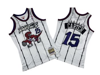 Raptors No. 15 White Dragon 98-99 season Mitchell throwback cloth jersey - Vince. Carter