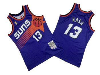 SUNS No. 13 Purple 96-97 Mitchell throwback jersey - Steve. Nash