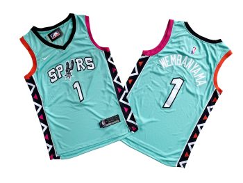 San Antonio Spurs #1 Victor Wembanyama Teal 2023 City Edition Swingman Jersey