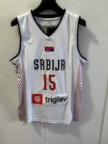 Serbian national team white jersey No. 15 of the 2024 Olympic Games