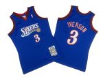 Sixers No. 3 blue 99-00 season Mitchell Throwback hole cloth jersey - Allen. Iversen