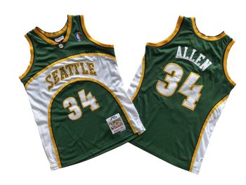 Sonics No. 34 Dark Green 2006-07 Mitchell throwback jersey - Ray. Arlen
