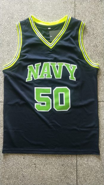 Spurs No. 50 Admiral David Robinson High School retro ultimate mesh jersey dark blue