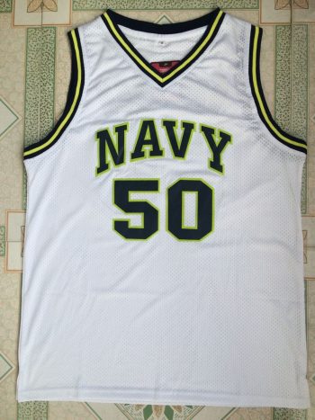 Spurs No. 50 Admiral David Robinson High School retro ultimate mesh jersey white
