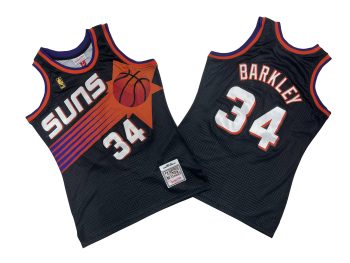 Sun No. 34 Black 92-93 Mitchell throwback jersey - Charles. Buckley