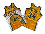 Supersonics No. 34 Yellow 06-07 Mitchell throwback jersey - Ray. Arlen