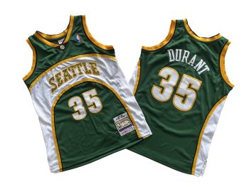 Supersonics No. 35 Dark Green 07-08 Mitchell throwback jersey - Kevin. Durante