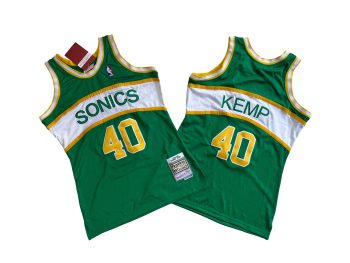 Supersonics No. 40 Green 94-95 Mitchell throwback jersey - Sean. Camp