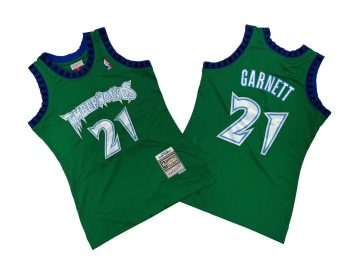 Timberwolves # 21 Green 97-98 Mitchell throwback jersey - Kevin. Garnett