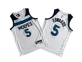 Timberwolves No. 5 White fan version - Anthony. Edwards