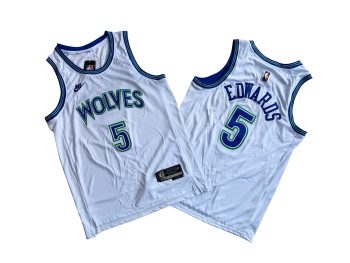 Timberwolves No. 5 White throwback fan version - Anthony. Edwards