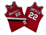 Trail Blazers No. 22 red 83-84 Mitchell throwback jersey Clyde… Drexler