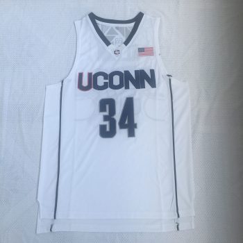 Uconn No. 34 Ray Allen white embroidered jersey